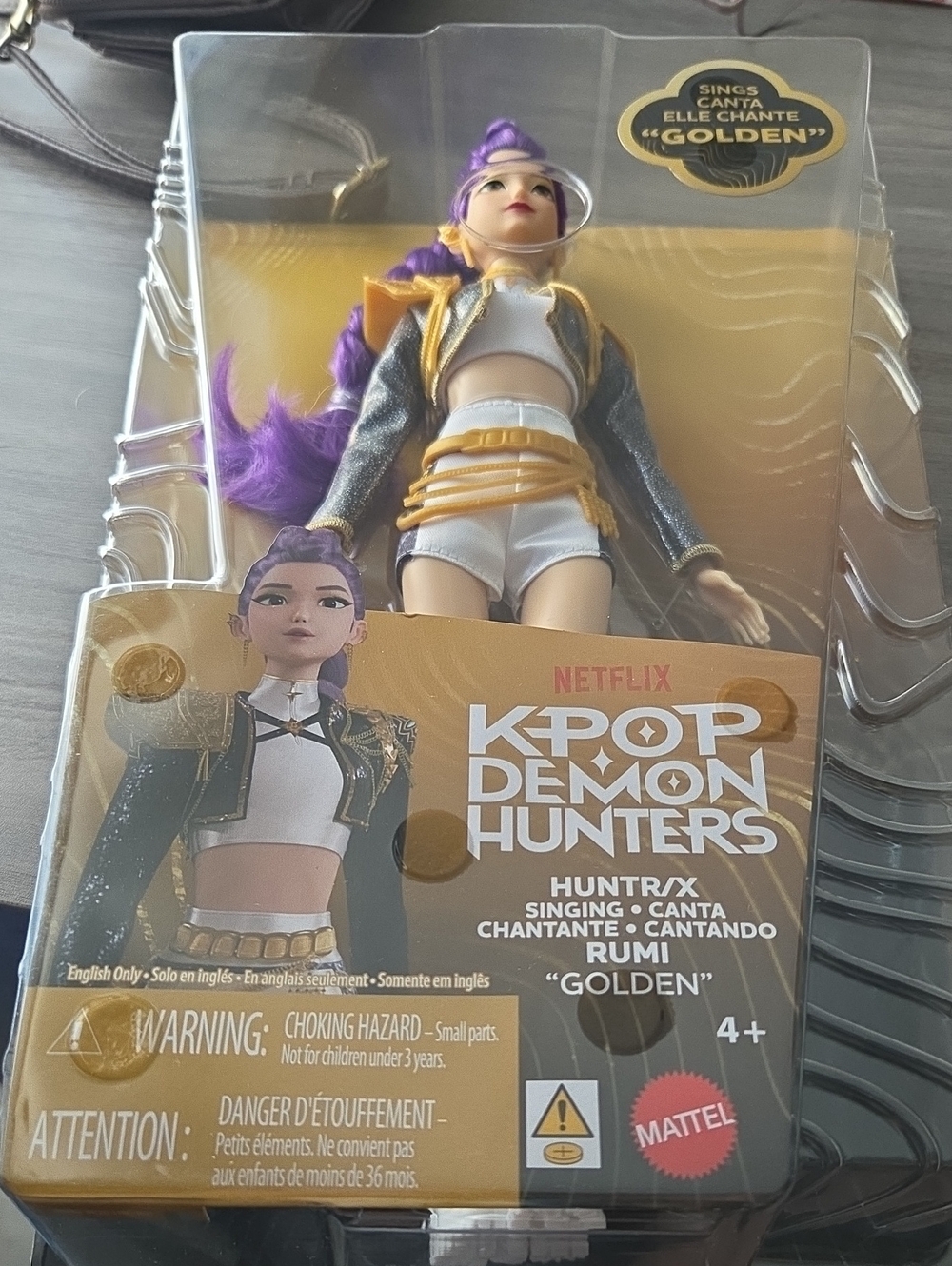 Mattel K-Pop Demon Hunters Rumi Doll in Purple and Gold Outfit